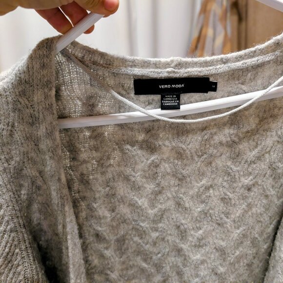 Vero Moda Soft Grey cable knit Cardigan - Picture 3 of 3